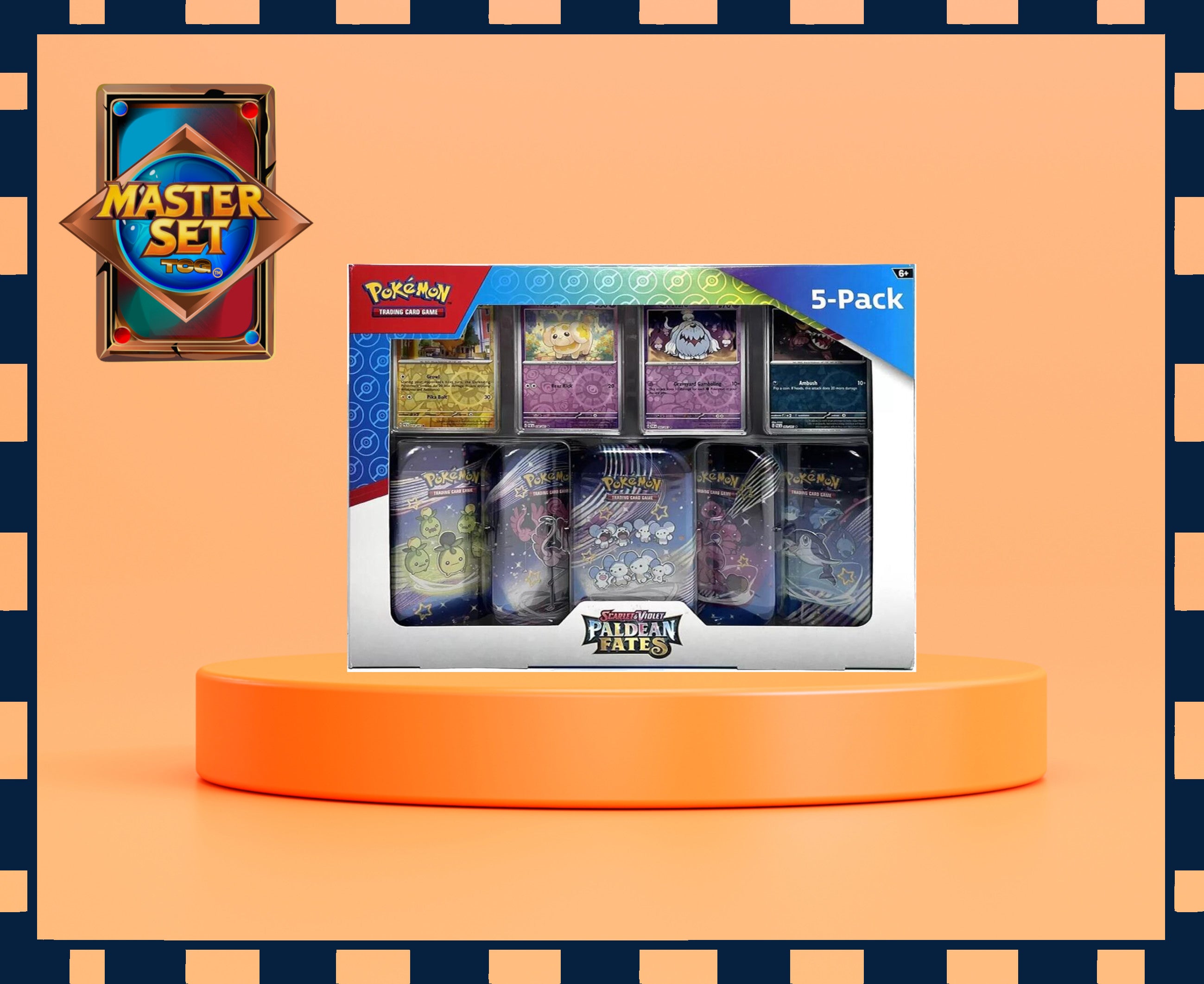 pokemon trading card game paldean fates mini tin Paldean Fates 5-Pack Mini-Tins Pokemon Trading Card Game – Master Set TCG LLC